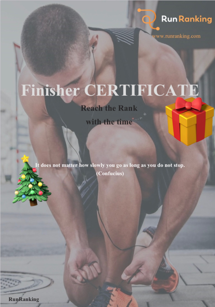 Finisher Certificate !